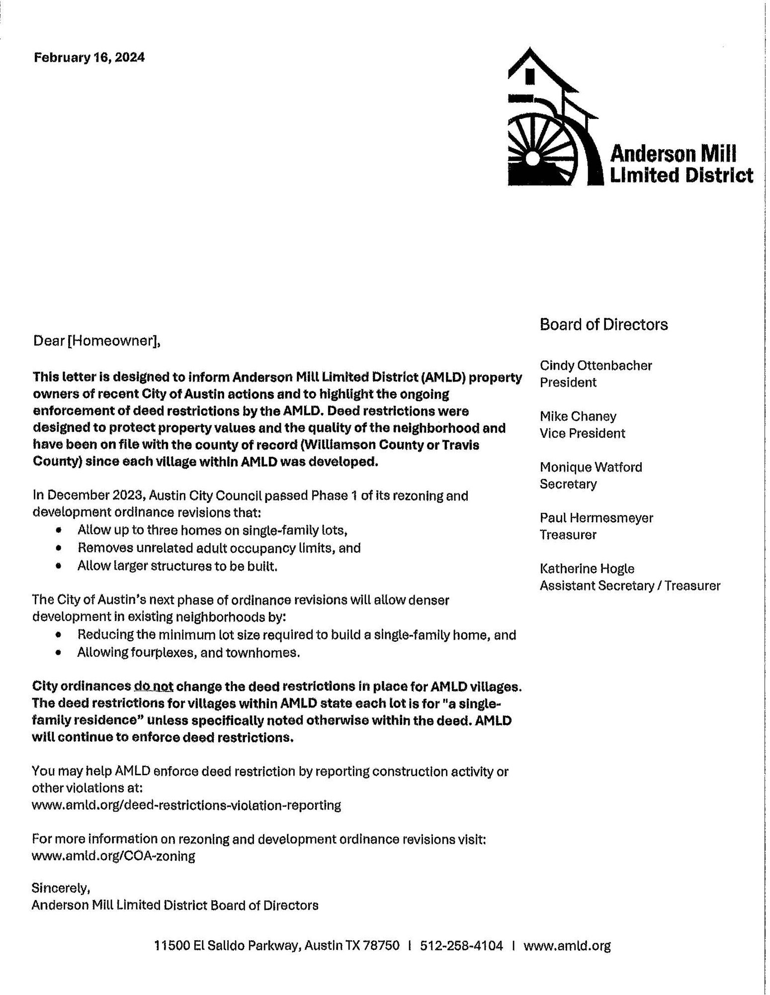 Anderson Mill Limited District COAzoning Austin, TX